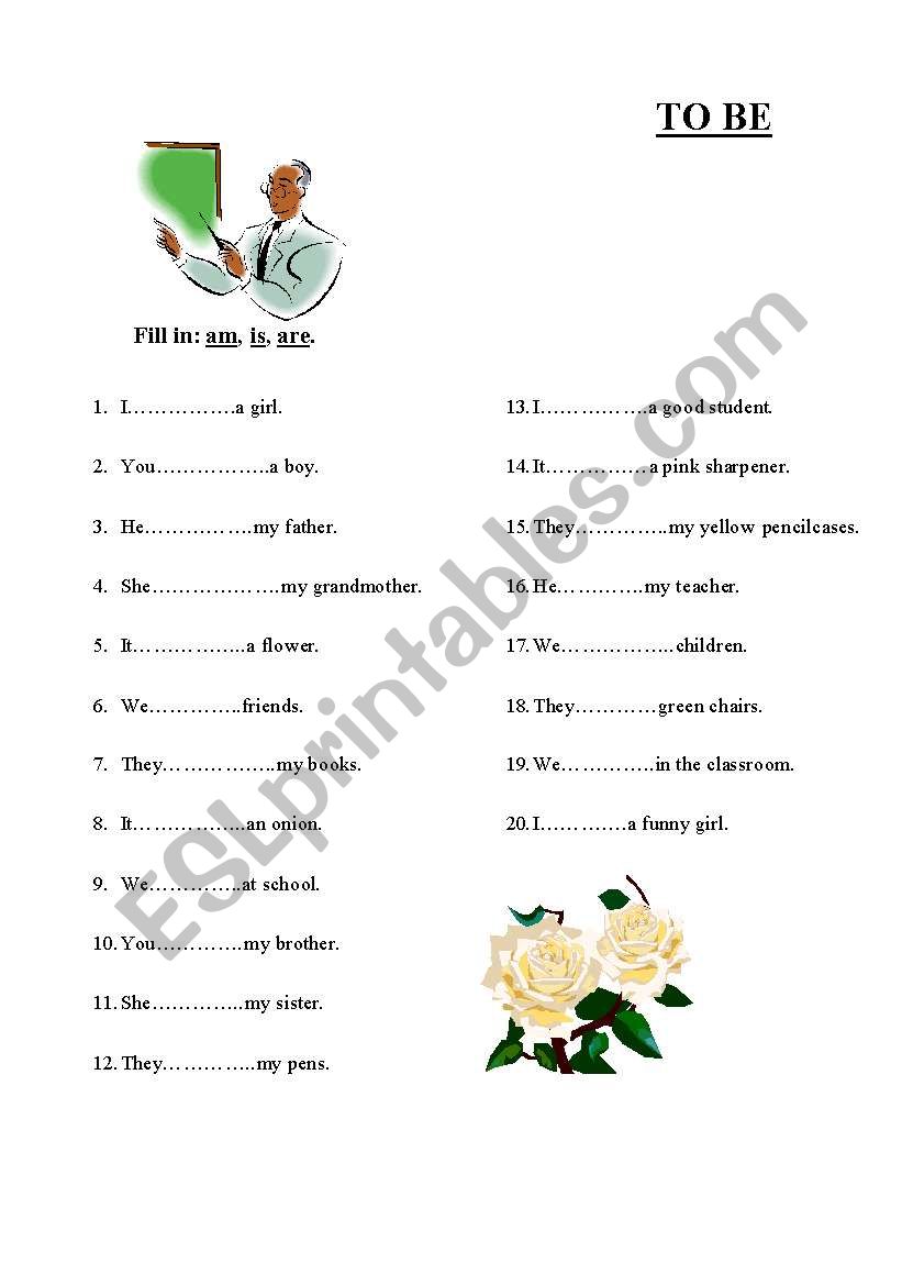 To Be worksheet