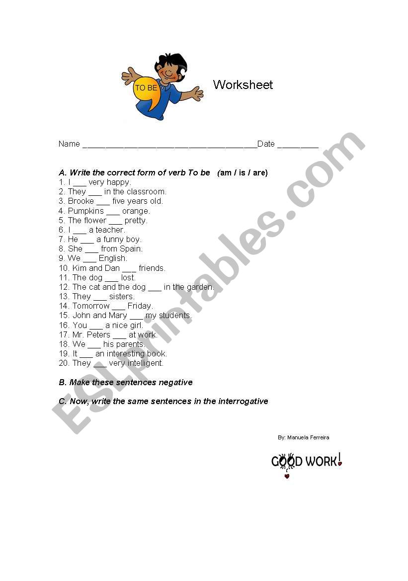 Present Simple Verb To be worksheet