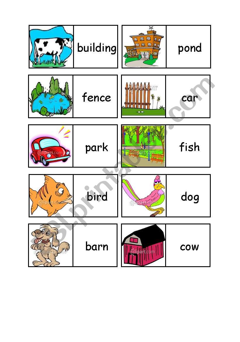 city and country dominos worksheet