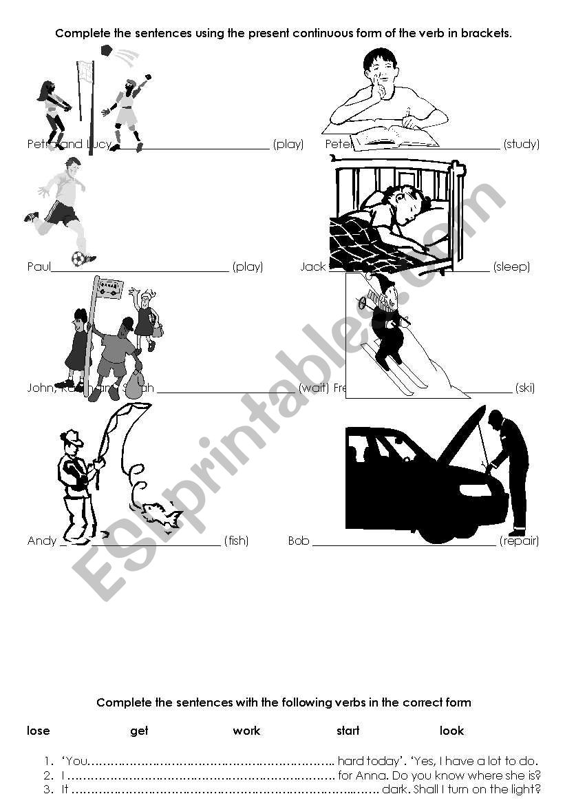 The Present Continuous Tense worksheet