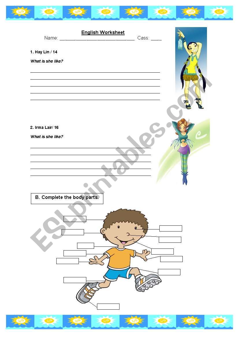 Physical Description worksheet