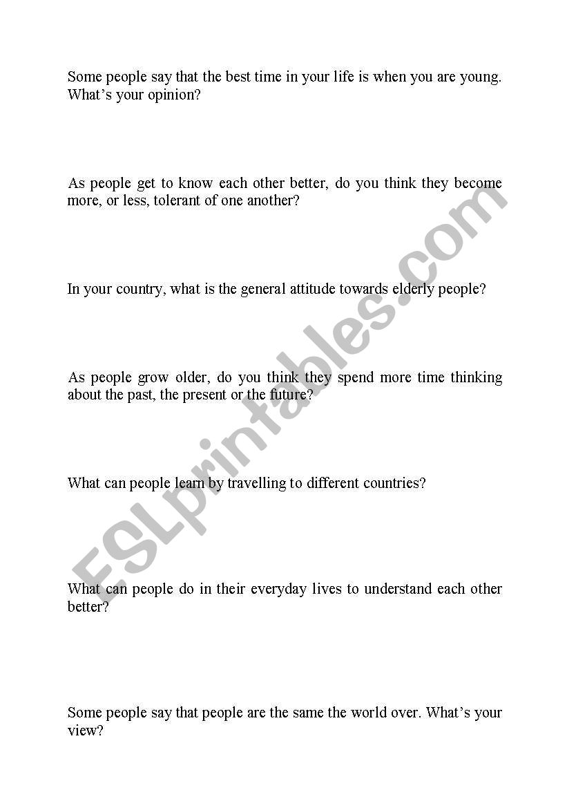CAE speaking  worksheet