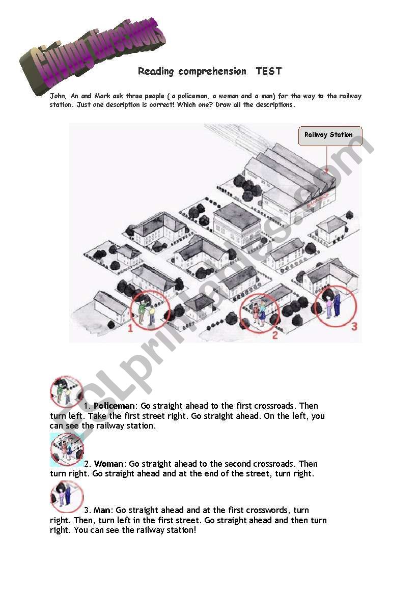 Reading comprehension - Giving directions