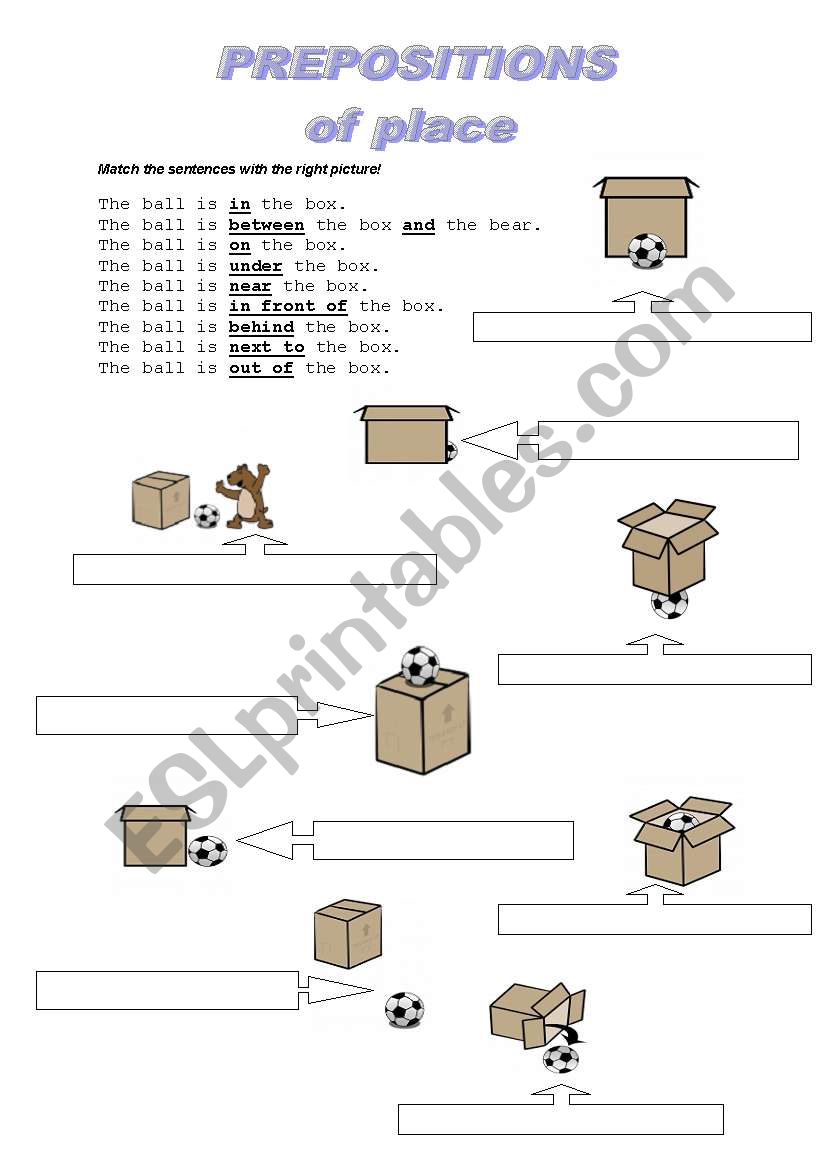 Prepositions of place worksheet