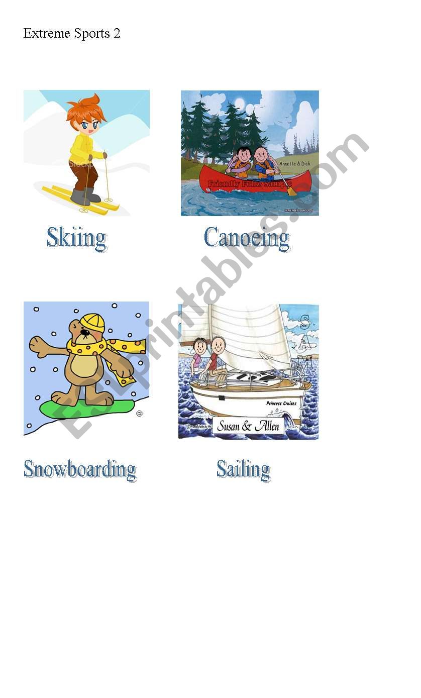 extreme sports 2 worksheet