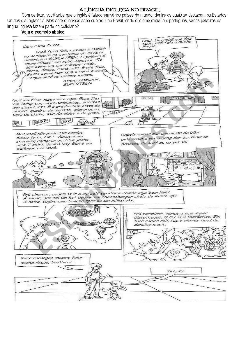 ENGLISH IN BRAZIL worksheet