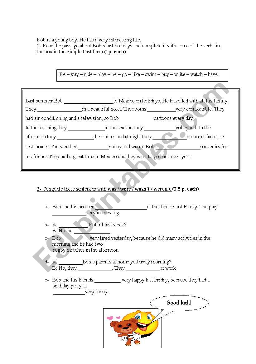 SIMPLE PAST ACTIVITIES worksheet