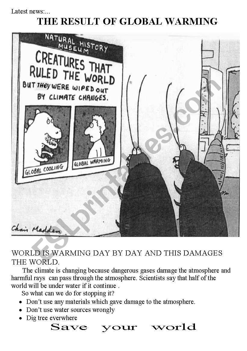 global warming worksheet