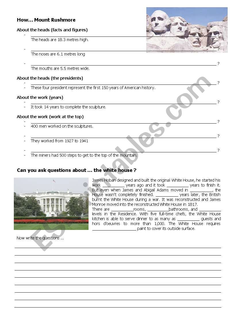 How Mount Rushmore worksheet