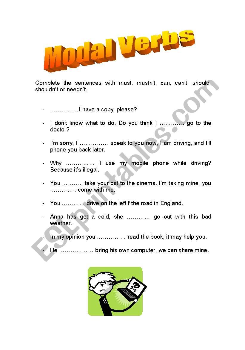 modal verbs worksheet