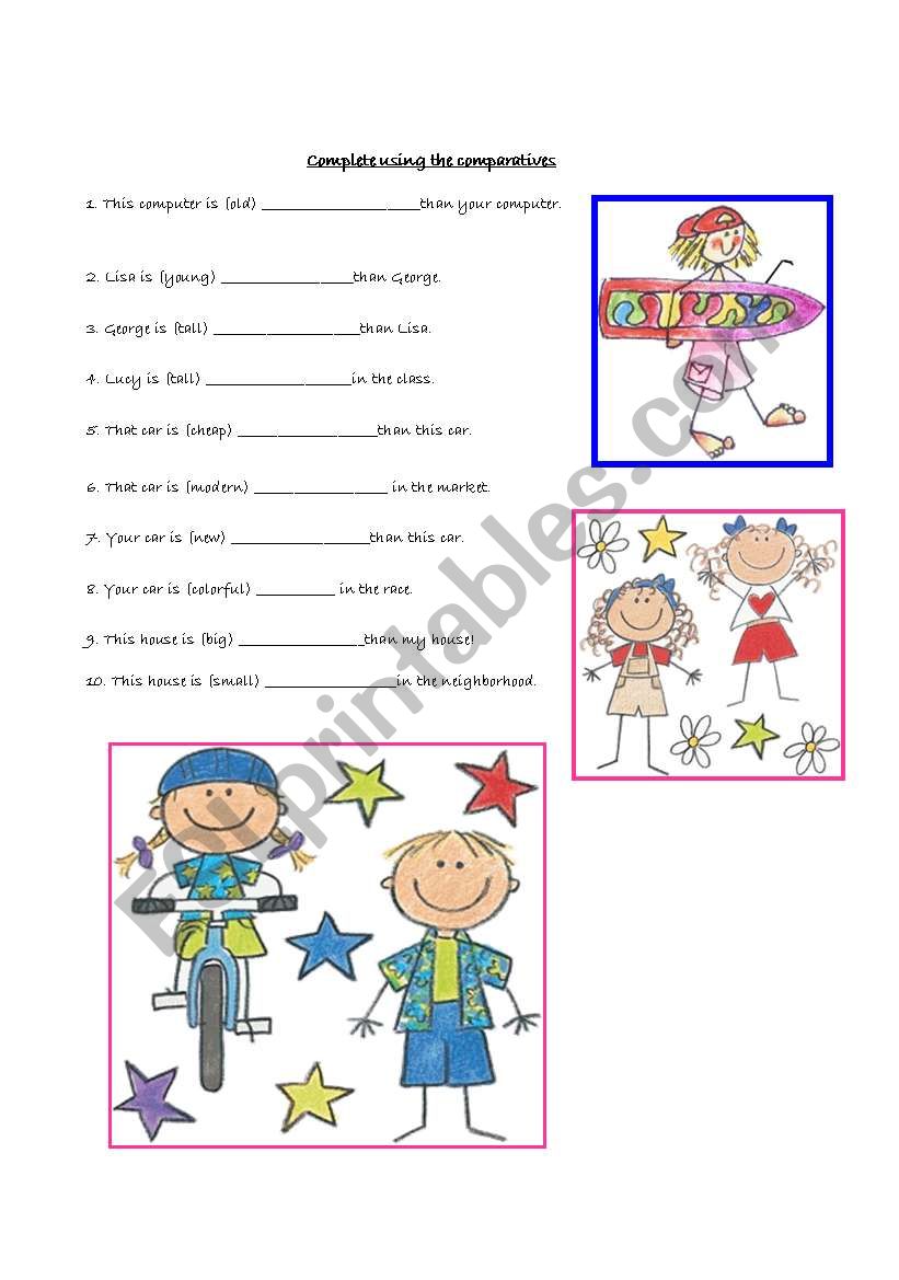 Comparatives - superlatives worksheet