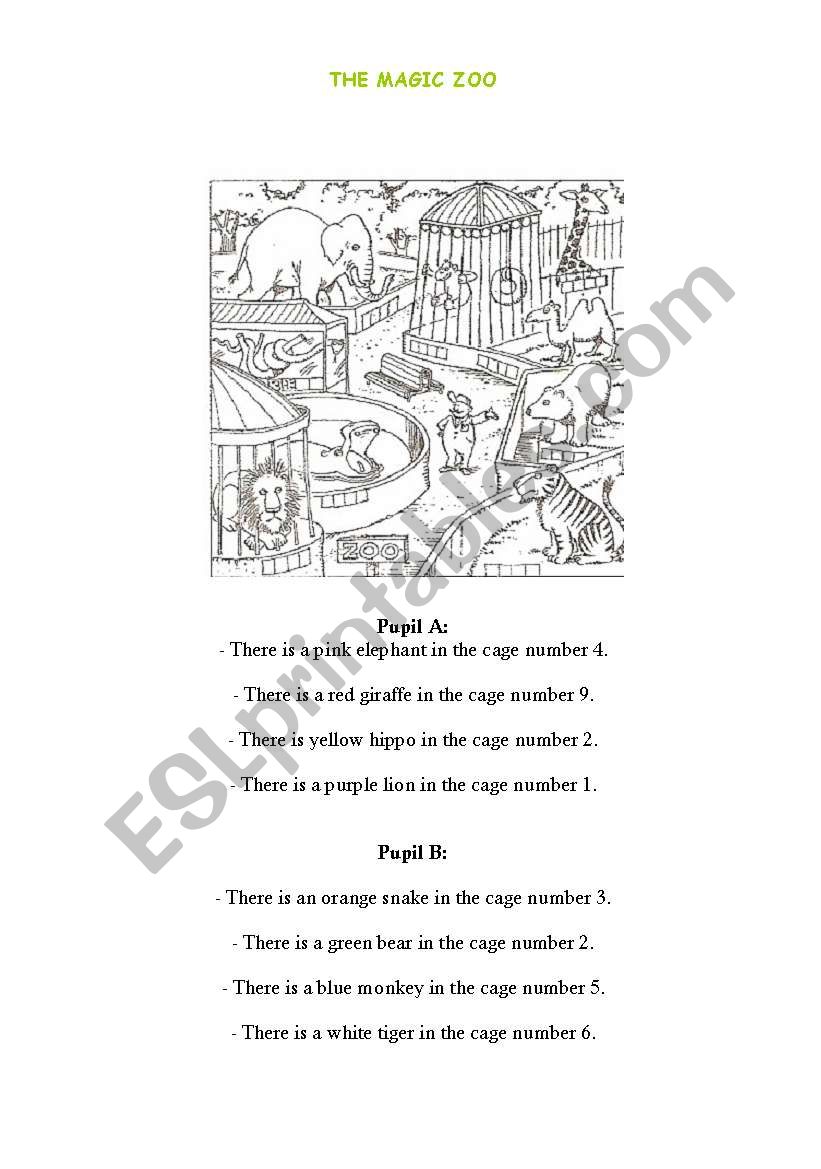 THE MAGIC ZOO worksheet