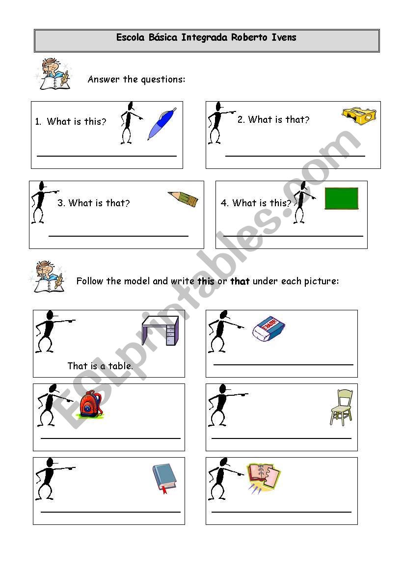 Classroom objects worksheet