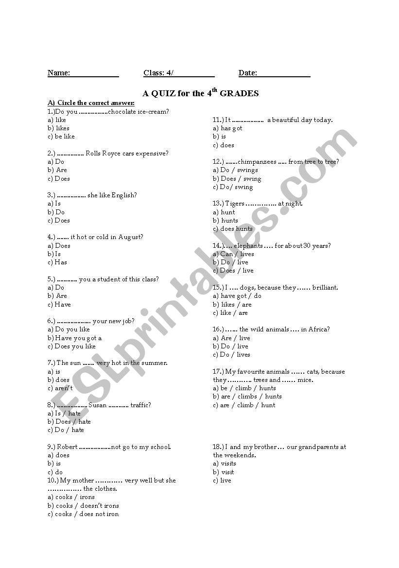 Simple Present Tense worksheet