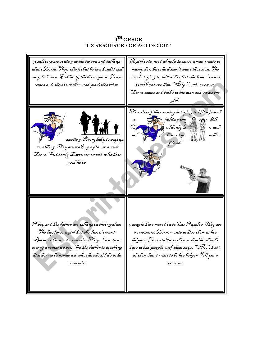 role cards worksheet