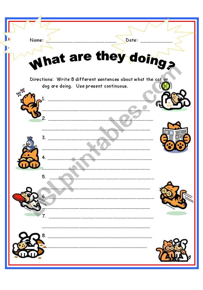 What are they doing? worksheet