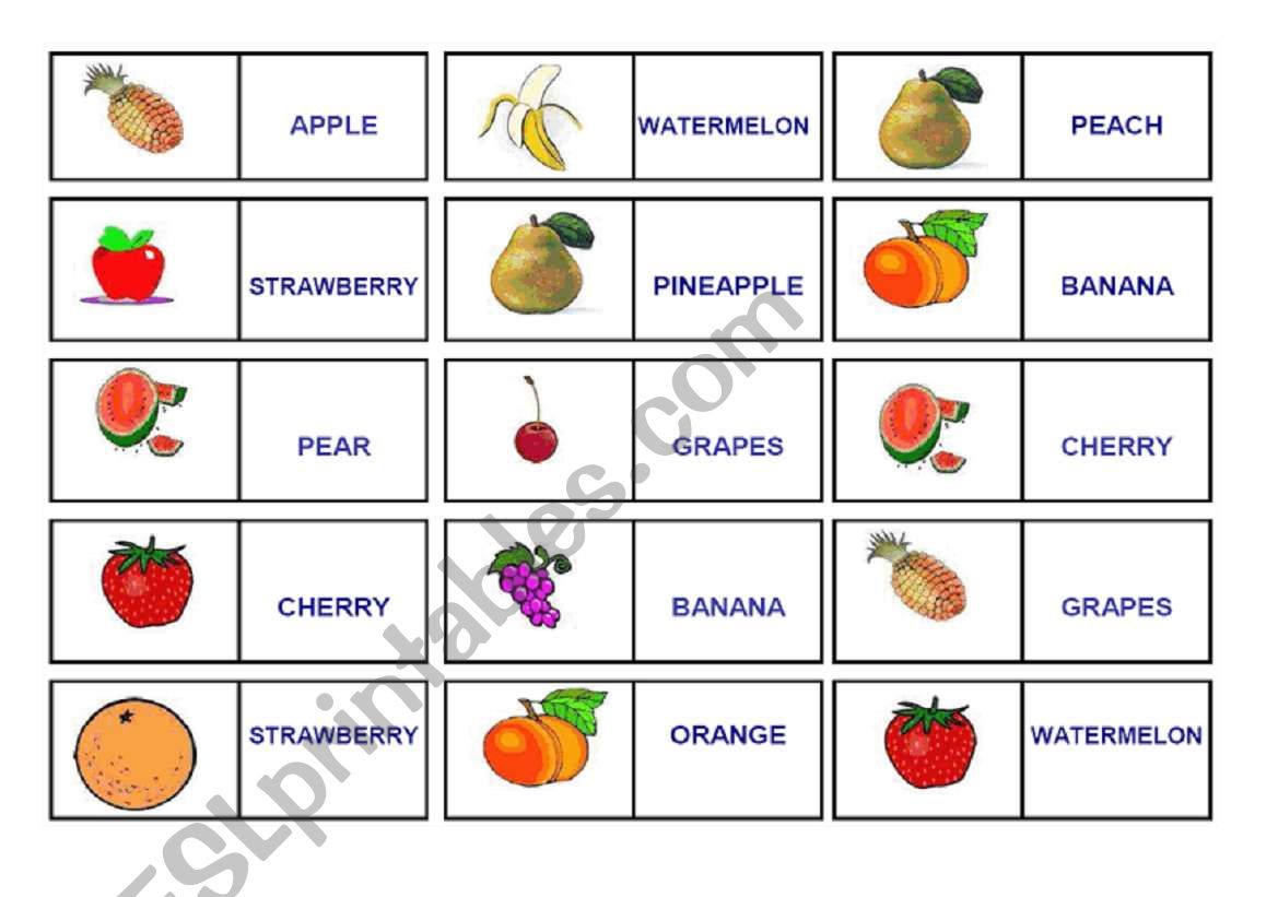 FRUIT DOMINO worksheet