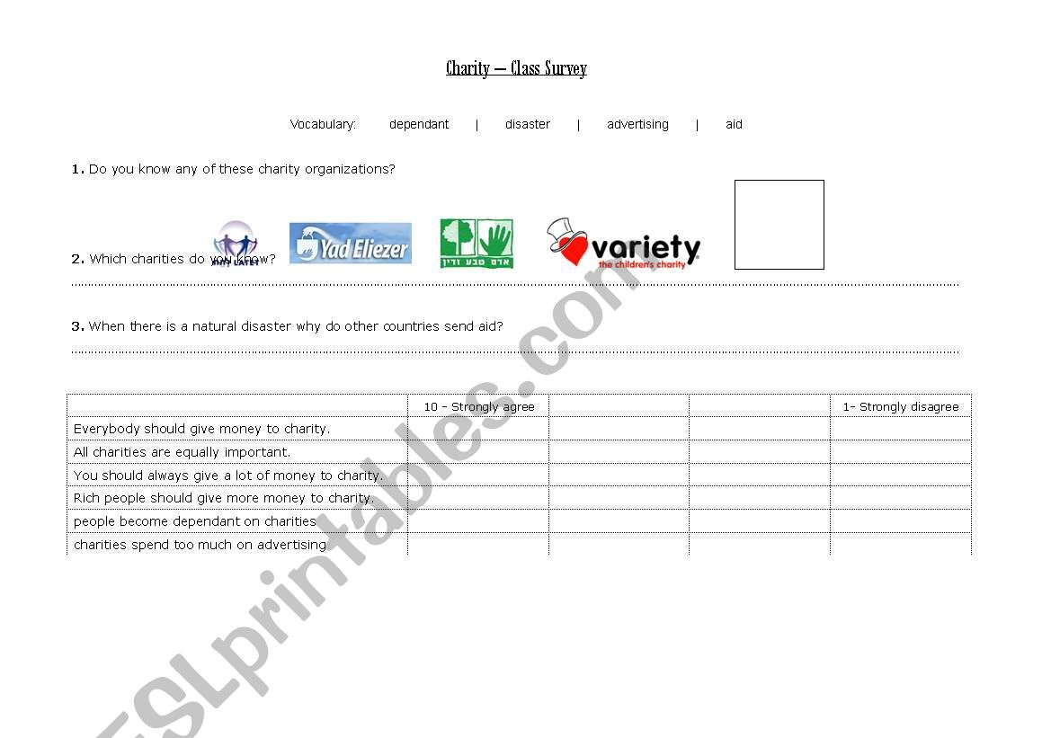 Charity worksheet