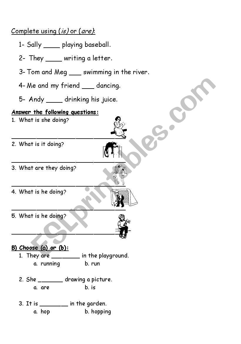 present contiuous worksheet