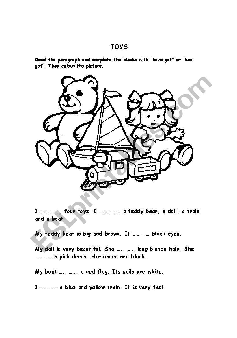 toys (have got / has got) worksheet