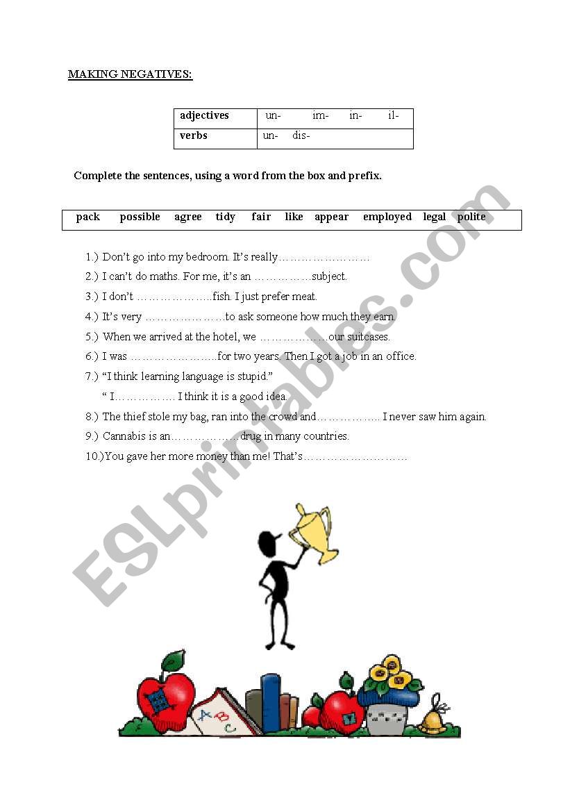 word formation3-prefixes worksheet