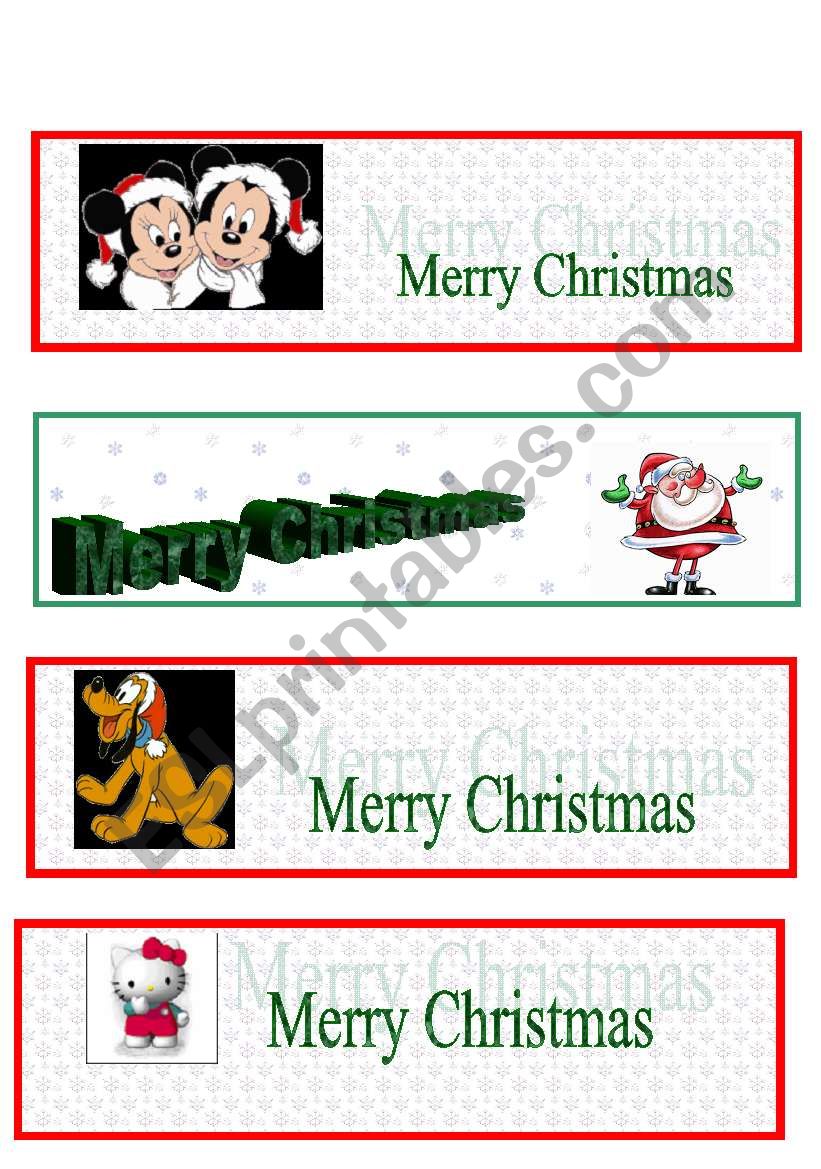 Christmas bookmarker 4 worksheet