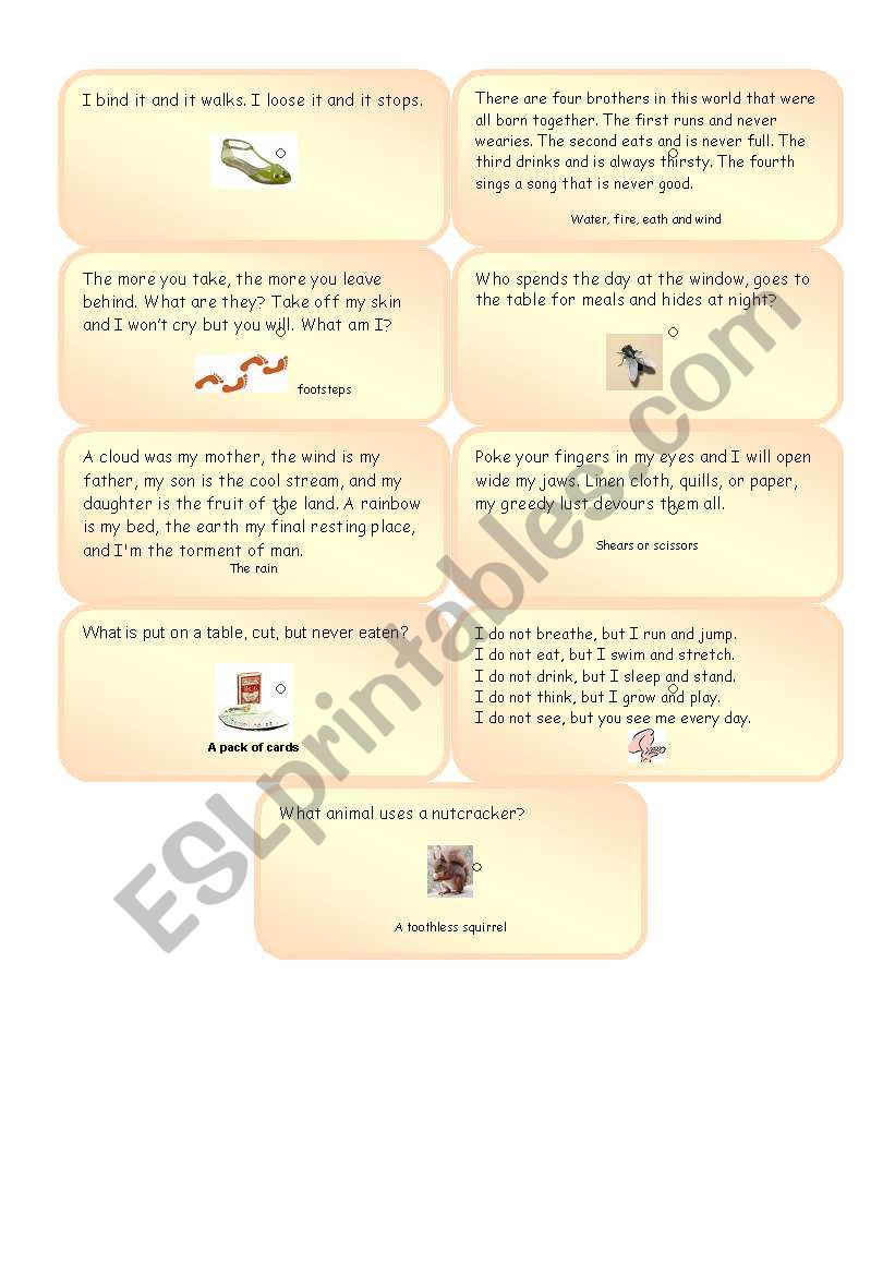 Riddles (part 2) worksheet