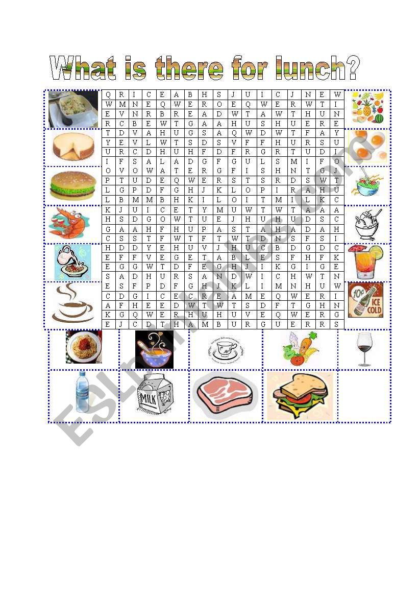 What is there for luch? worksheet
