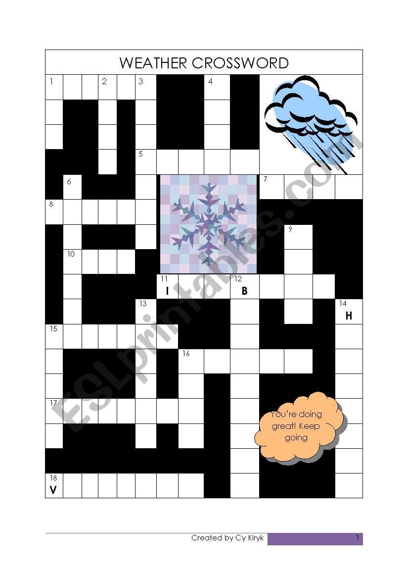 Weather Crossword worksheet