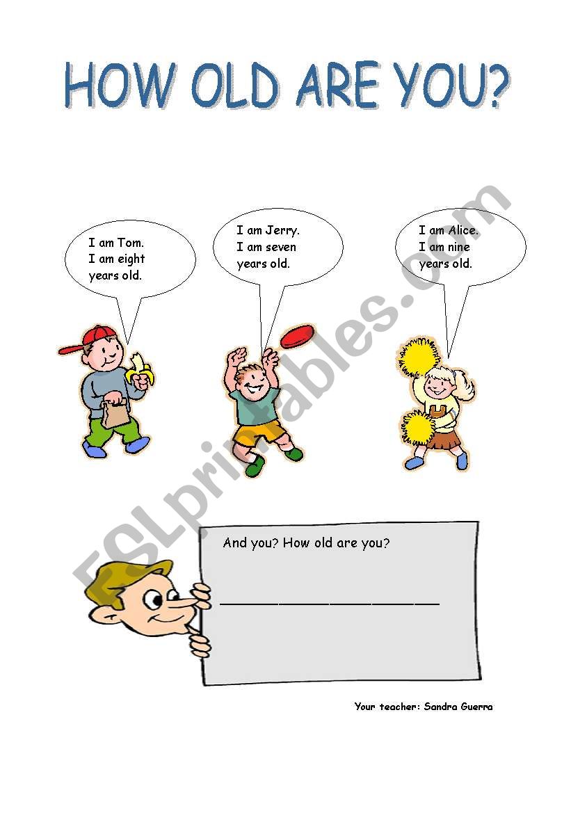 How old are you? worksheet