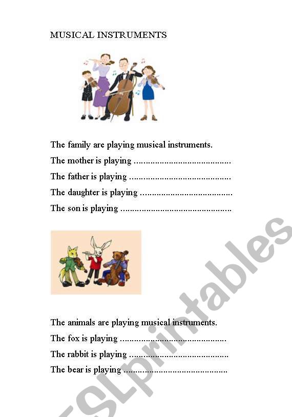 MUSICAL INSTRUMENTS (2) worksheet