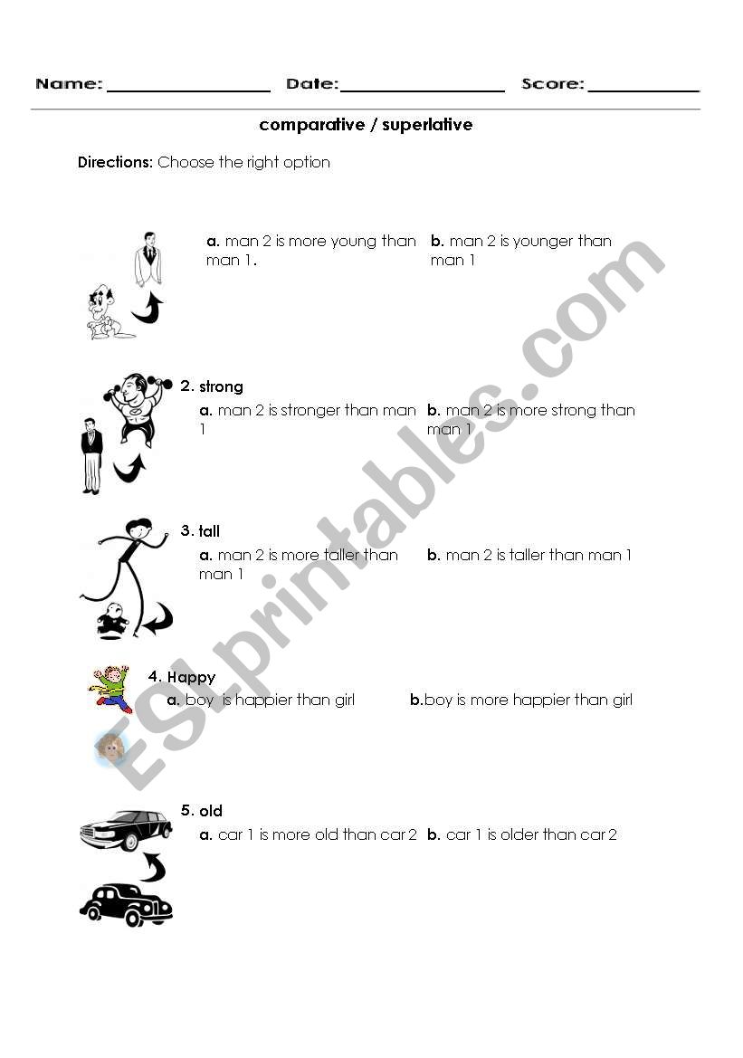 comparatives worksheet