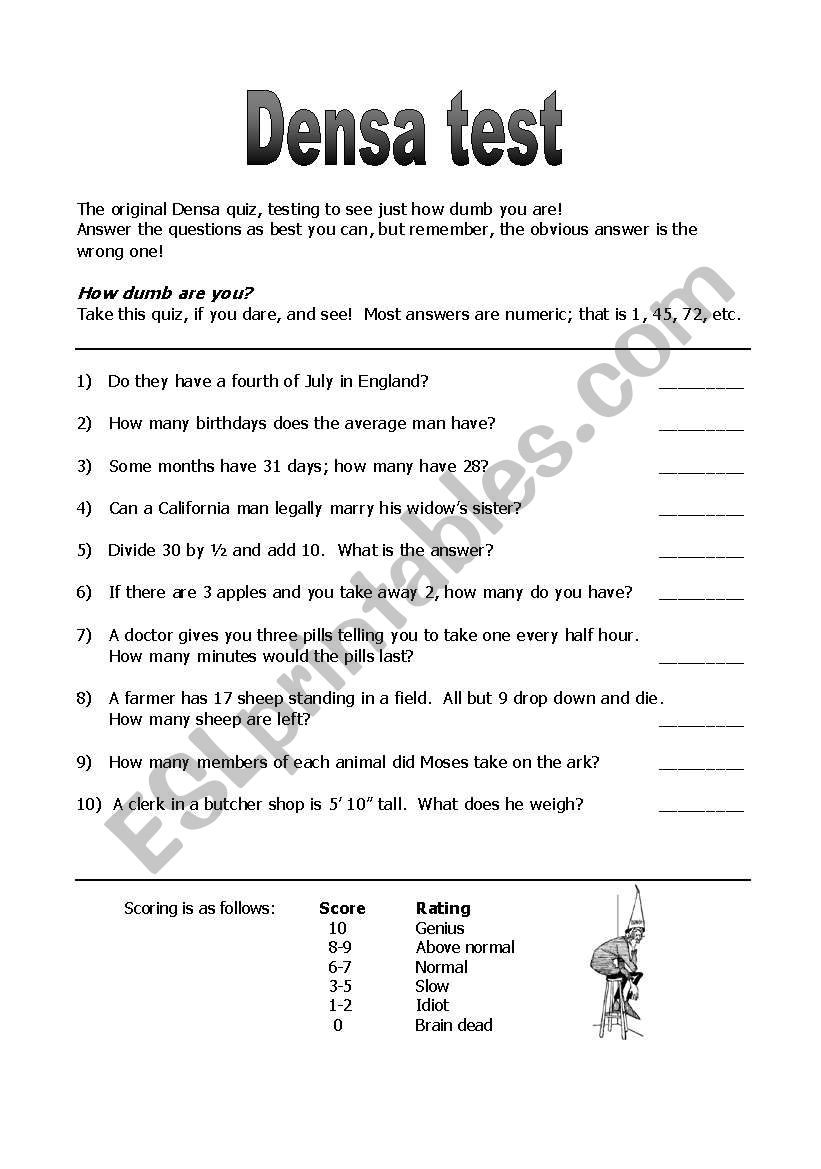 Densa quiz worksheet