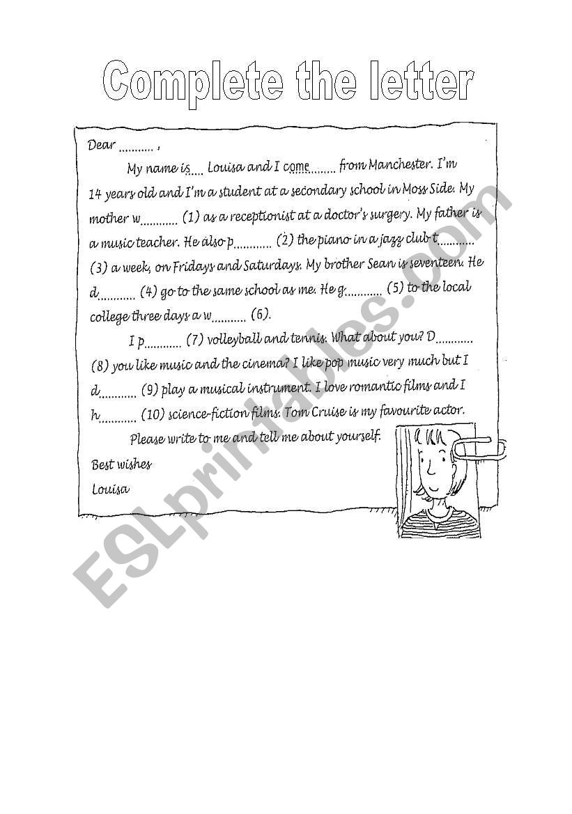 letter worksheet