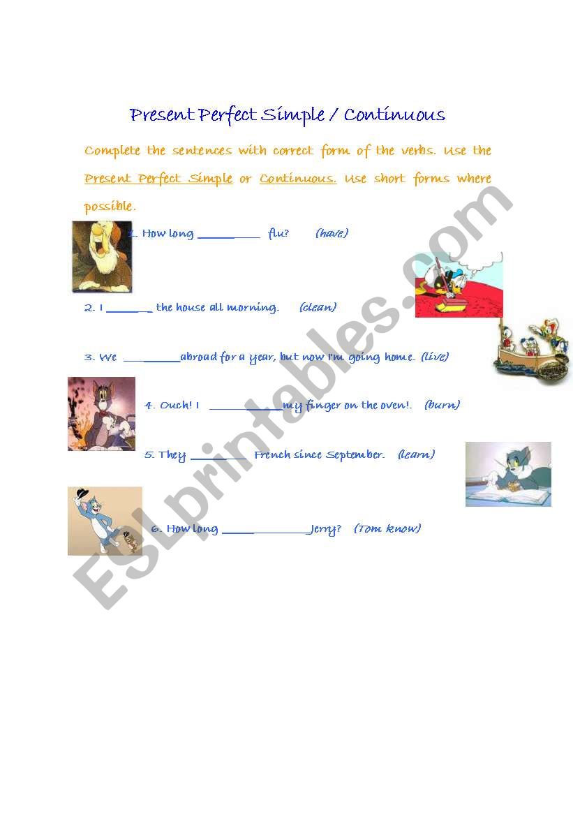 Present Perfect worksheet