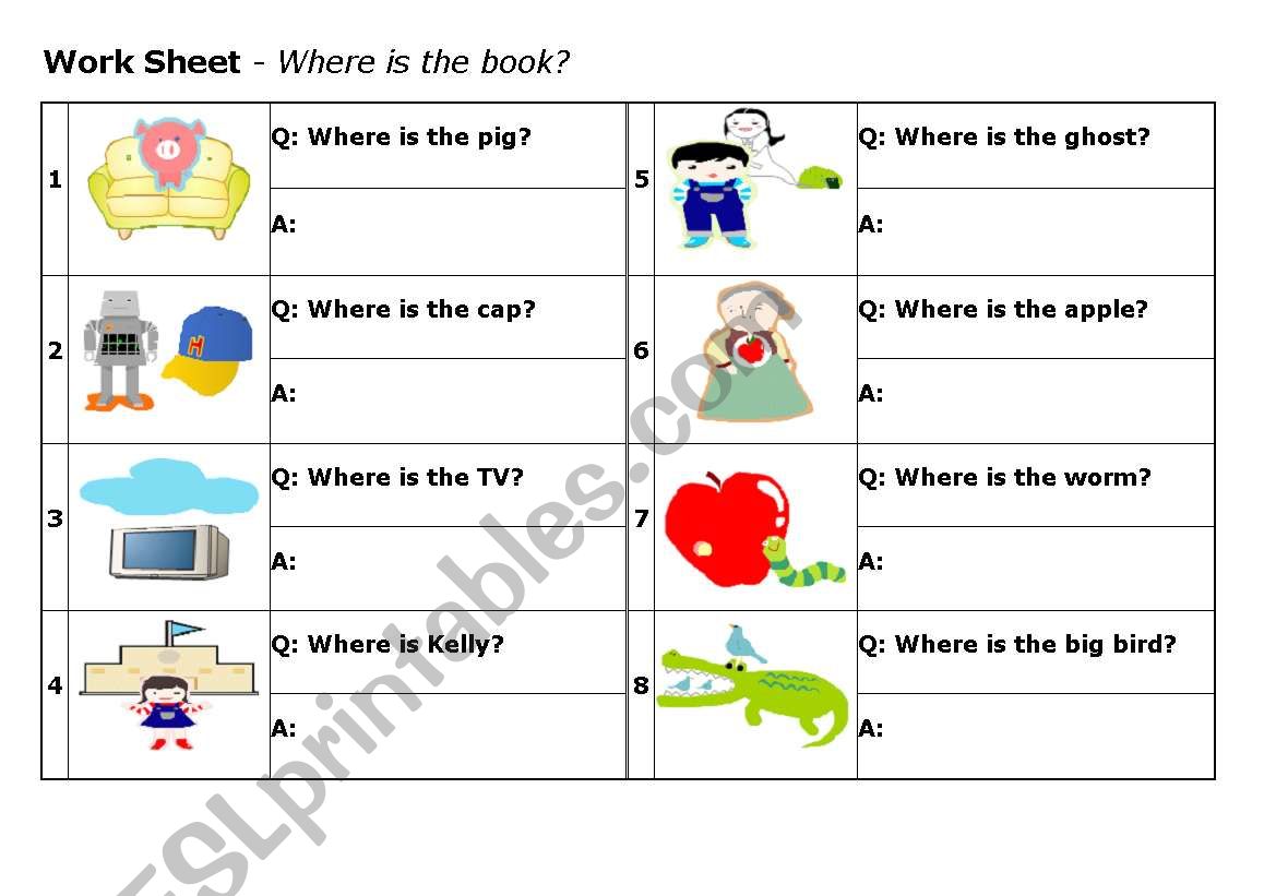 Where is the pig? worksheet