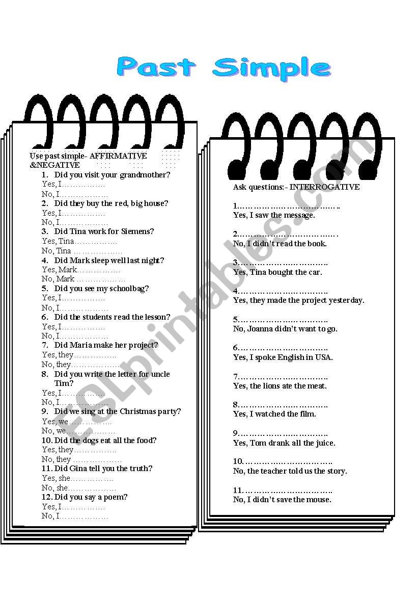 PAST SIMPLE worksheet