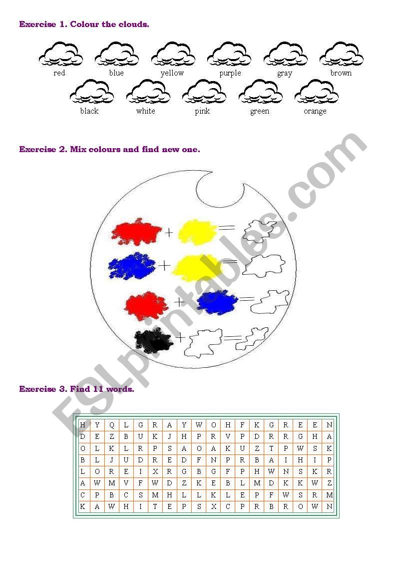 COLOURS worksheet