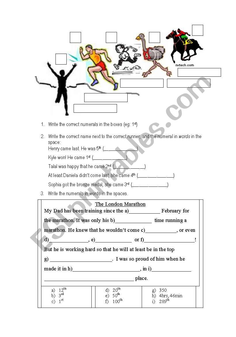 The winner! worksheet