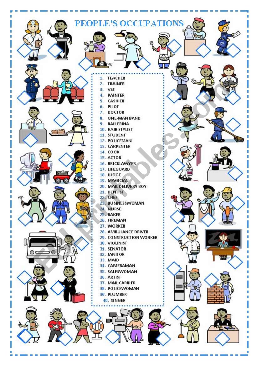 OCCUPATIONS worksheet