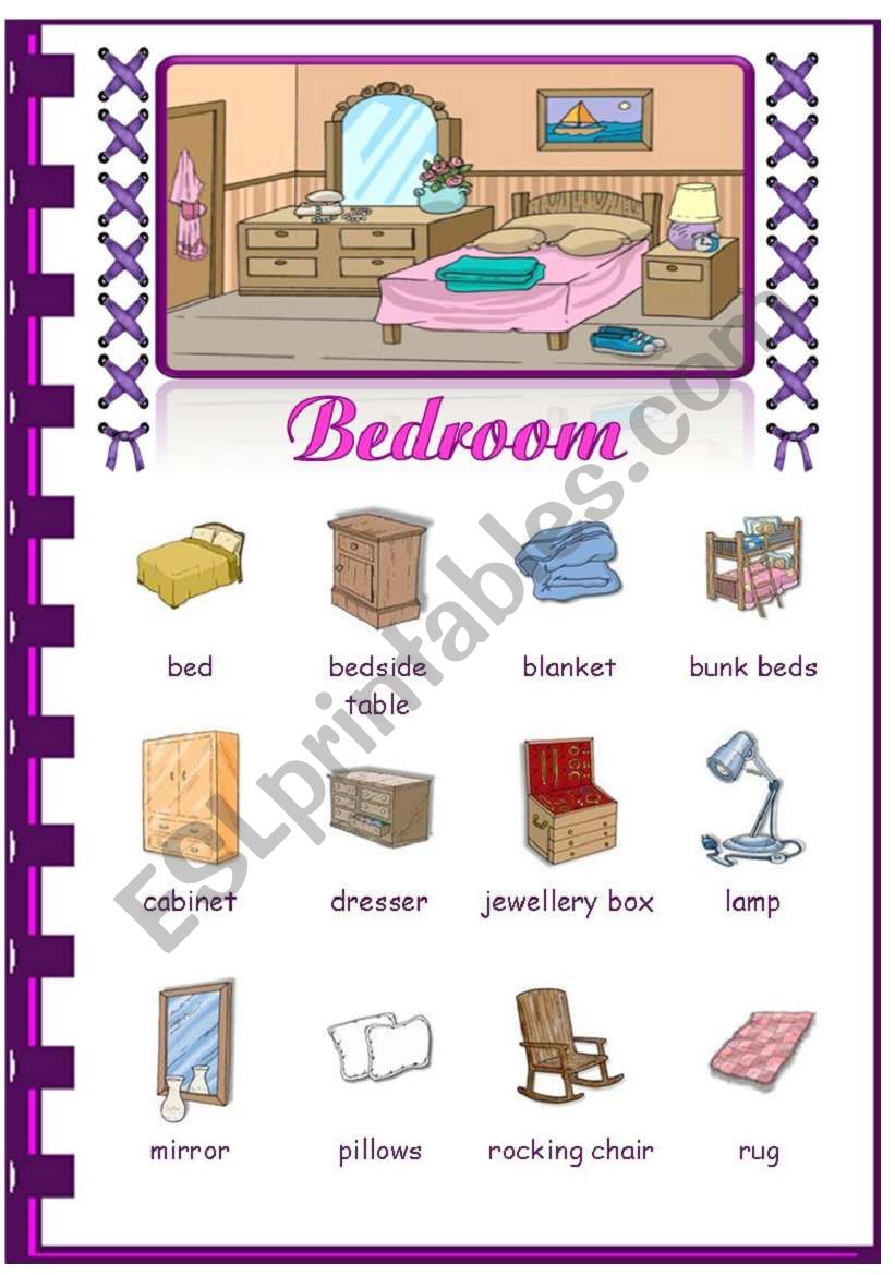 Rooms in the house- Bedroom worksheet