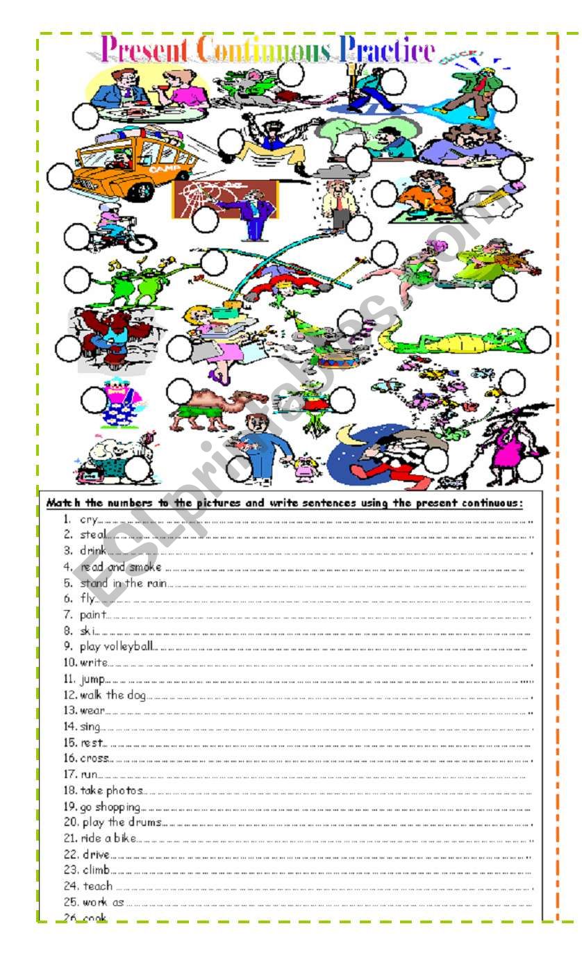 Present Continuous Practice 1 worksheet