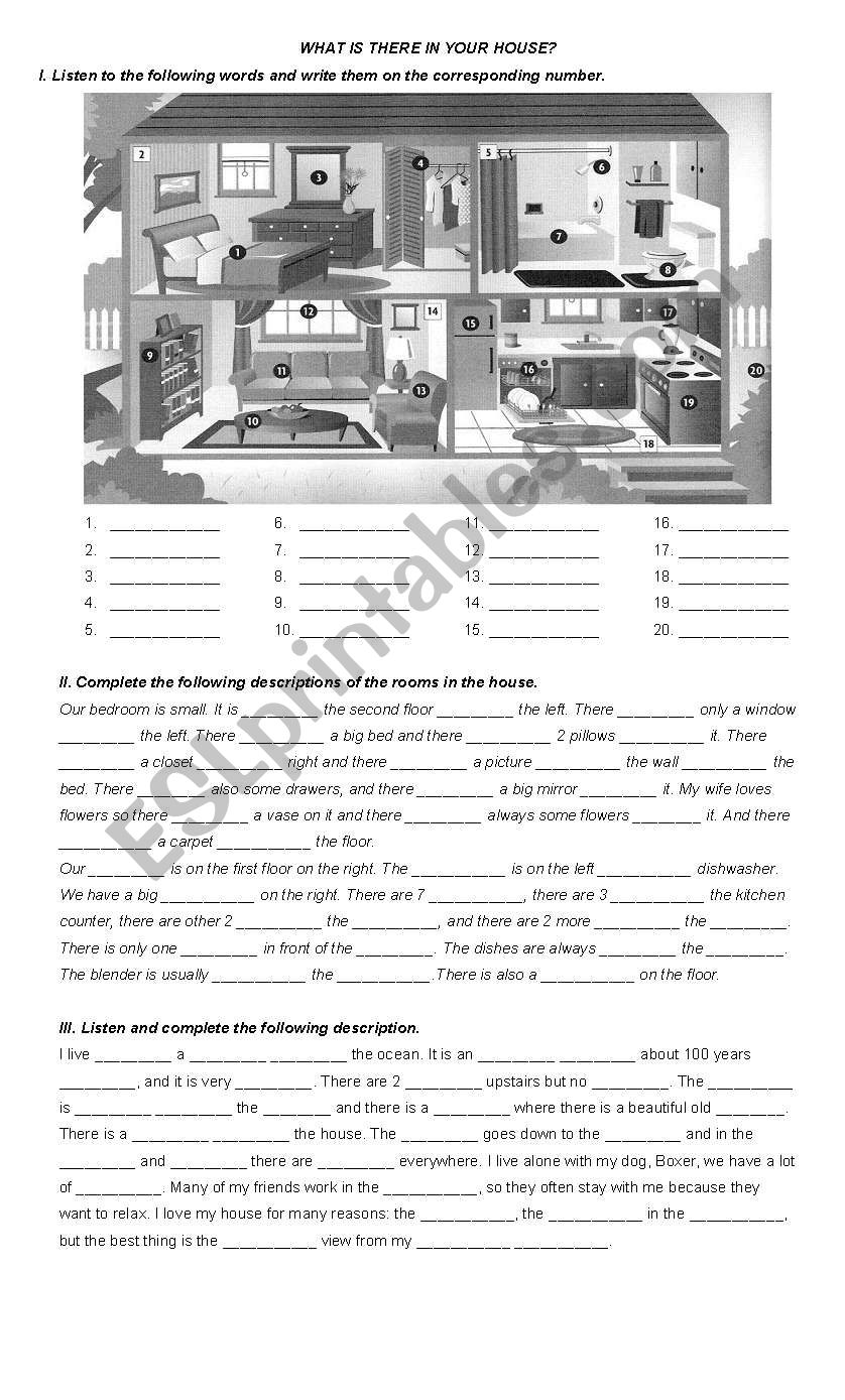 What is there in your house? worksheet