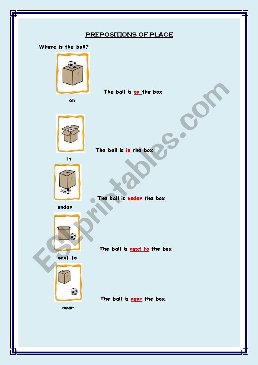 prepositions worksheet