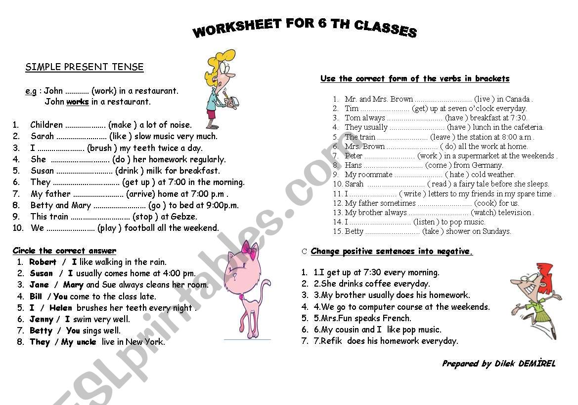 simple present tense worksheet