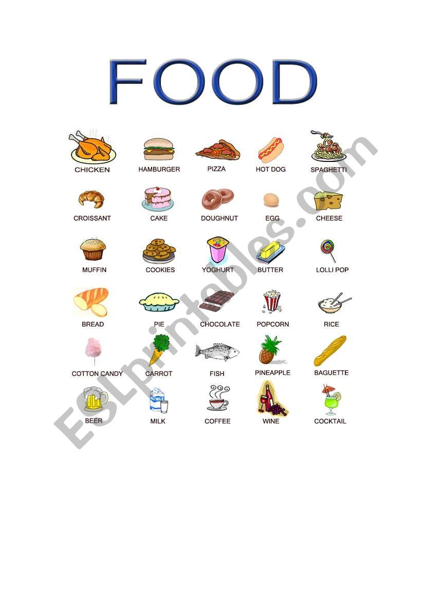 Food Collection worksheet
