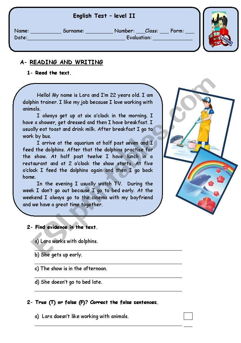 LARAS DAILY ROUTINE worksheet