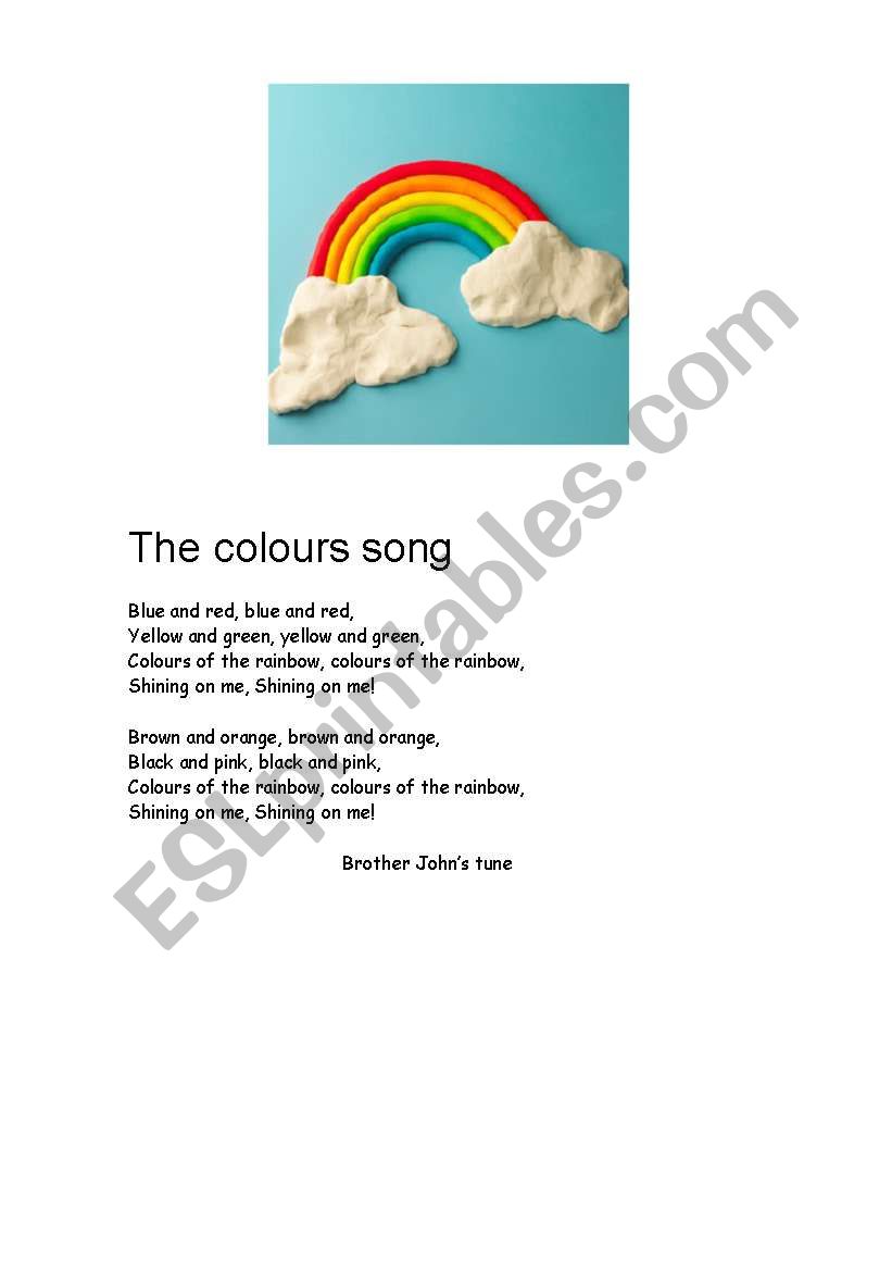 The colours song worksheet