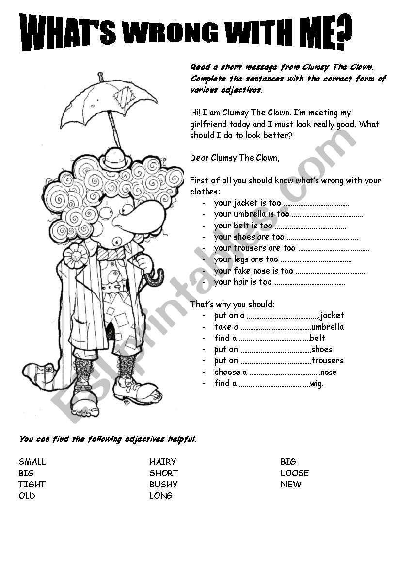 whats wrong with me? worksheet