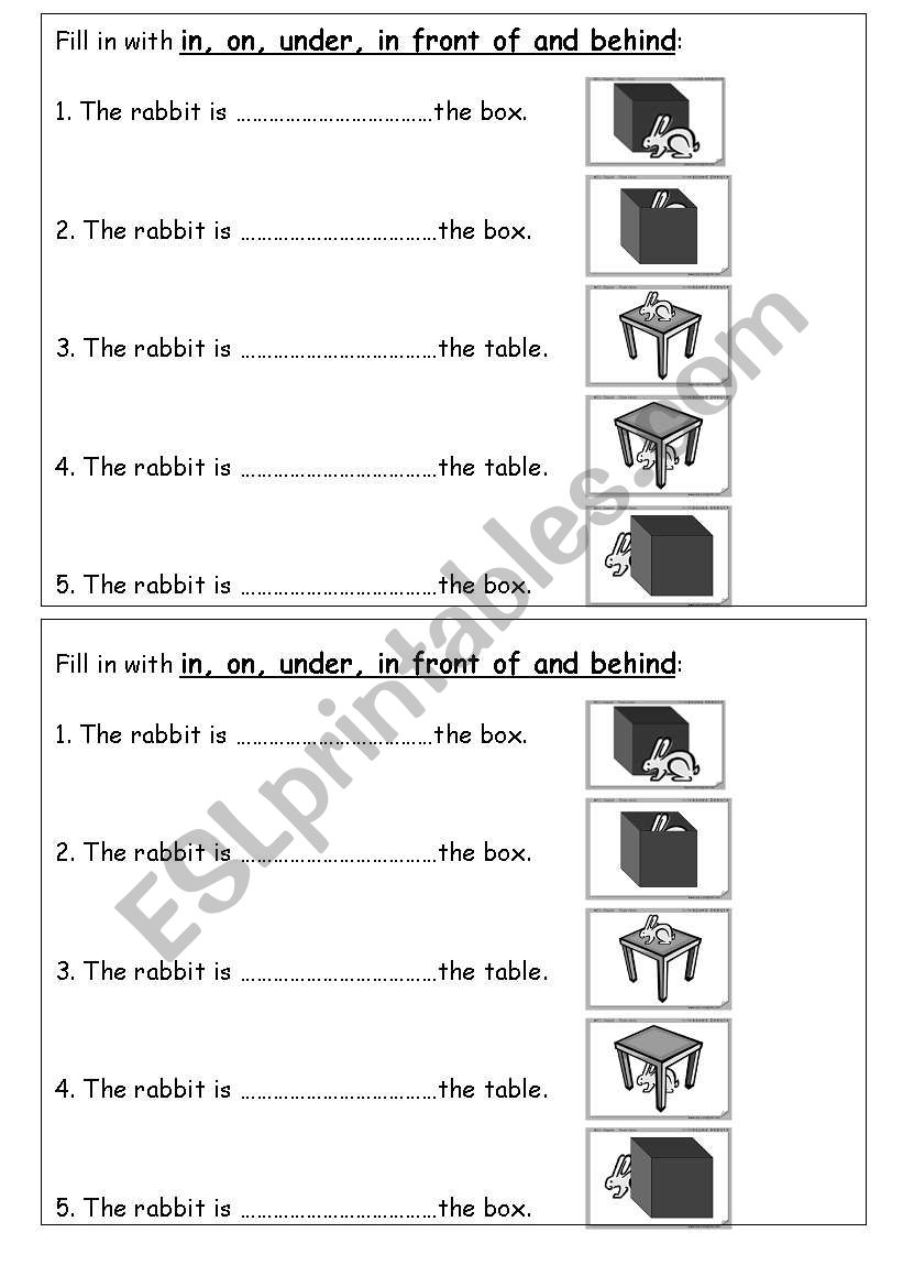 preposition worksheet